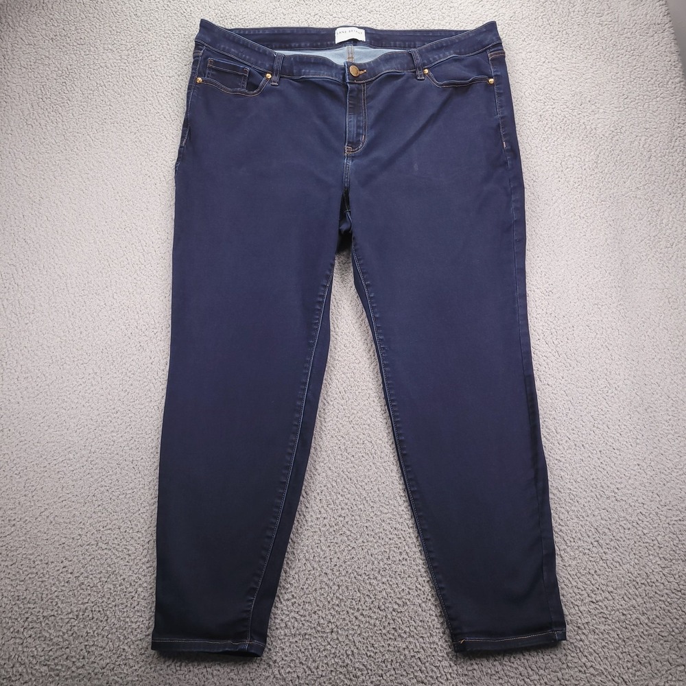 LANE BRYANT Jeans Womens Size 24 Skinny‎ Mid Rise Signature Fit Dark Wash Denim